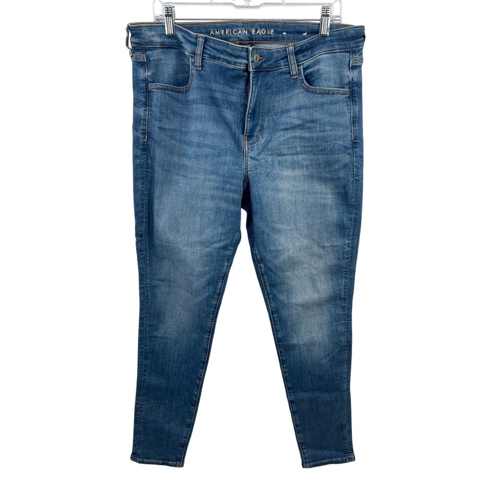 American‎ Eagle Next Level Stretch Jegging Jeans Womens 16 Reg Blue Denim 34x28